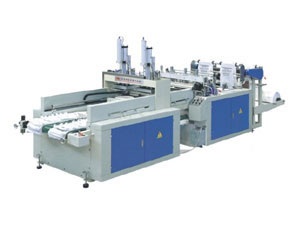Máquina para fabricar sacola camiseta automática JD-DFR-400×2